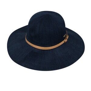 Kooringal Leslie Wide Brim Hat Indigo Slate Leather Trim